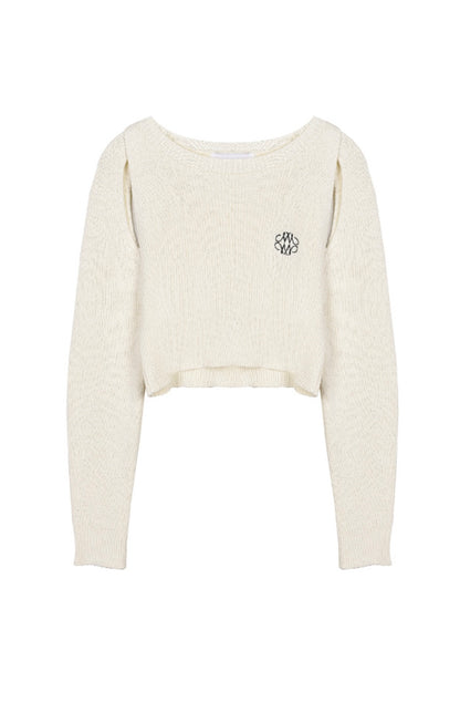 NICOLE PREMIUM SLIT KNIT_LIGHT BEIGE