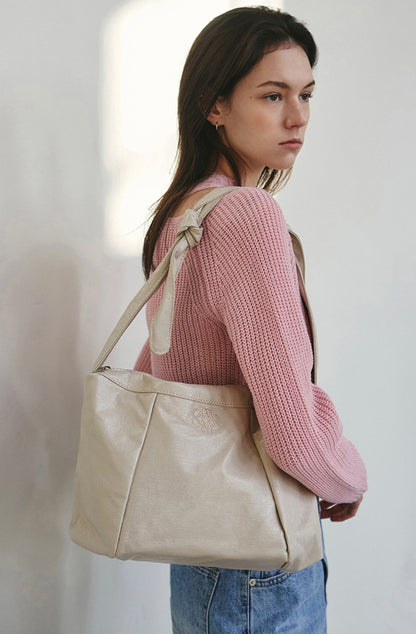 NICOLE SQUARE SHOULDER BAG_CREAM